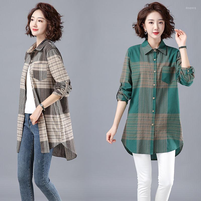 Women's Blouses Women Turn-down Collar Spring Shirts Plaid Long-sleeve Button Loose Outwear Female Chic Autumn Vintage K451, Huangge
Women's Blouses Women Turn-down Collar Spring Shirts Plaid Long-sleeve Button Loose Outwear Female Chic Autumn Vintage K451, Huangge