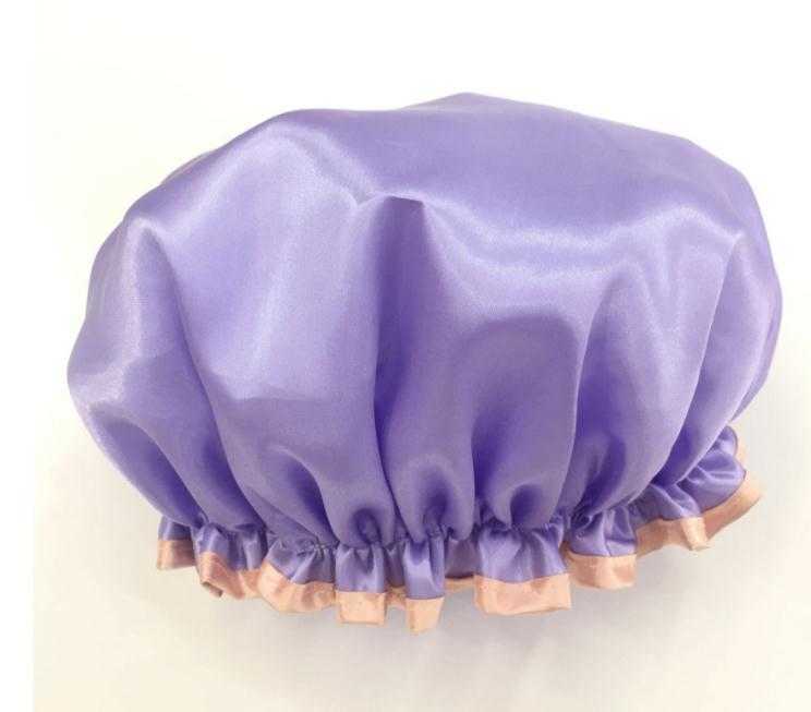 Lovely Thick Shower Satin Hats Colorful Bath Shower Caps Hair Cover Double Waterproof Bathing Cap Wholesale