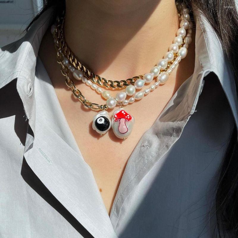 Choker KKBEAD Freshwater Baroque Pearl Pandant Necklace Gold Color Chain Necklaces For Women Mushroom Pattern Pearls Jewelry
Choker KKBEAD Freshwater Baroque Pearl Pandant Necklace Gold Color Chain Necklaces For Women Mushroom Pattern Pearls Jewelry
