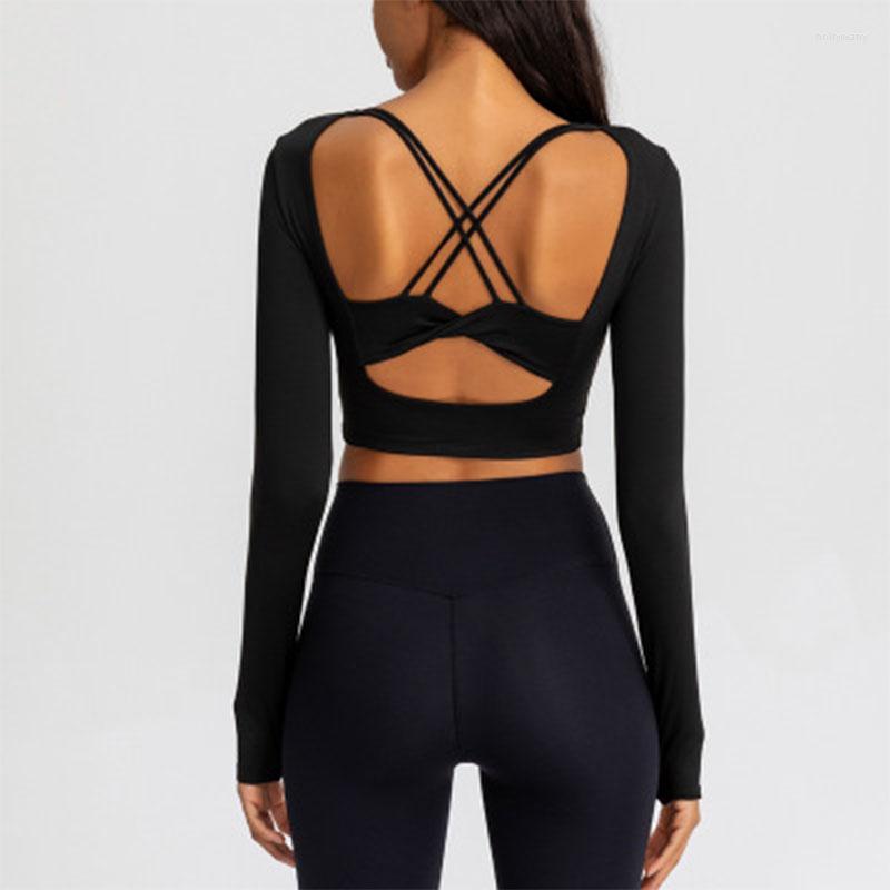 Active Shirts SALSPOR Sexy Yoga Women Sports Back Cross Quiak Dry Long Sleeve With Thumb Holes Gym Clothes Fitness Running Crop Top, Black
Active Shirts SALSPOR Sexy Yoga Women Sports Back Cross Quiak Dry Long Sleeve With Thumb Holes Gym Clothes Fitness Running Crop Top, Black