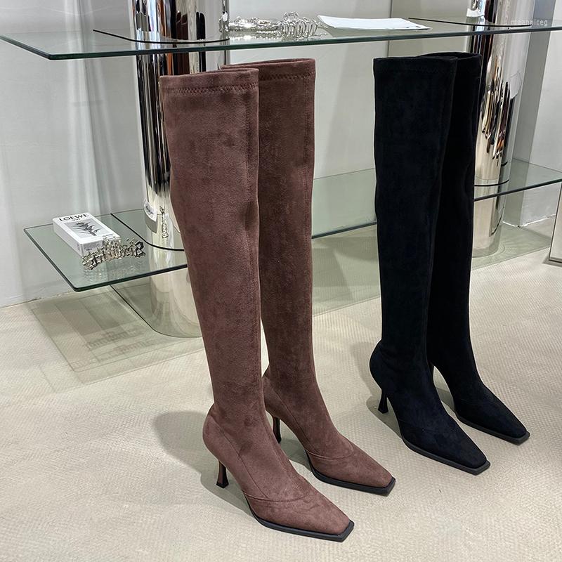 Boots Square Toe Over The Knee Women Sock Stretch Shoes Flock 2022 Arrivals Thin High Heels Autumn Spring Knight Woman, Black
Boots Square Toe Over The Knee Women Sock Stretch Shoes Flock 2022 Arrivals Thin High Heels Autumn Spring Knight Woman, Black