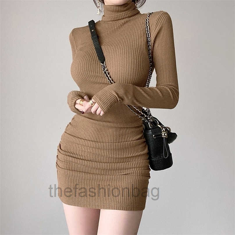 Brown Ribbed Knit Turtleneck Long Sleeve Ruch Dresses For Women Spring Bodycon Lady Short Black Sheath Mini Dress, Khaki dress
Brown Ribbed Knit Turtleneck Long Sleeve Ruch Dresses For Women Spring Bodycon Lady Short Black Sheath Mini Dress, Khaki dress