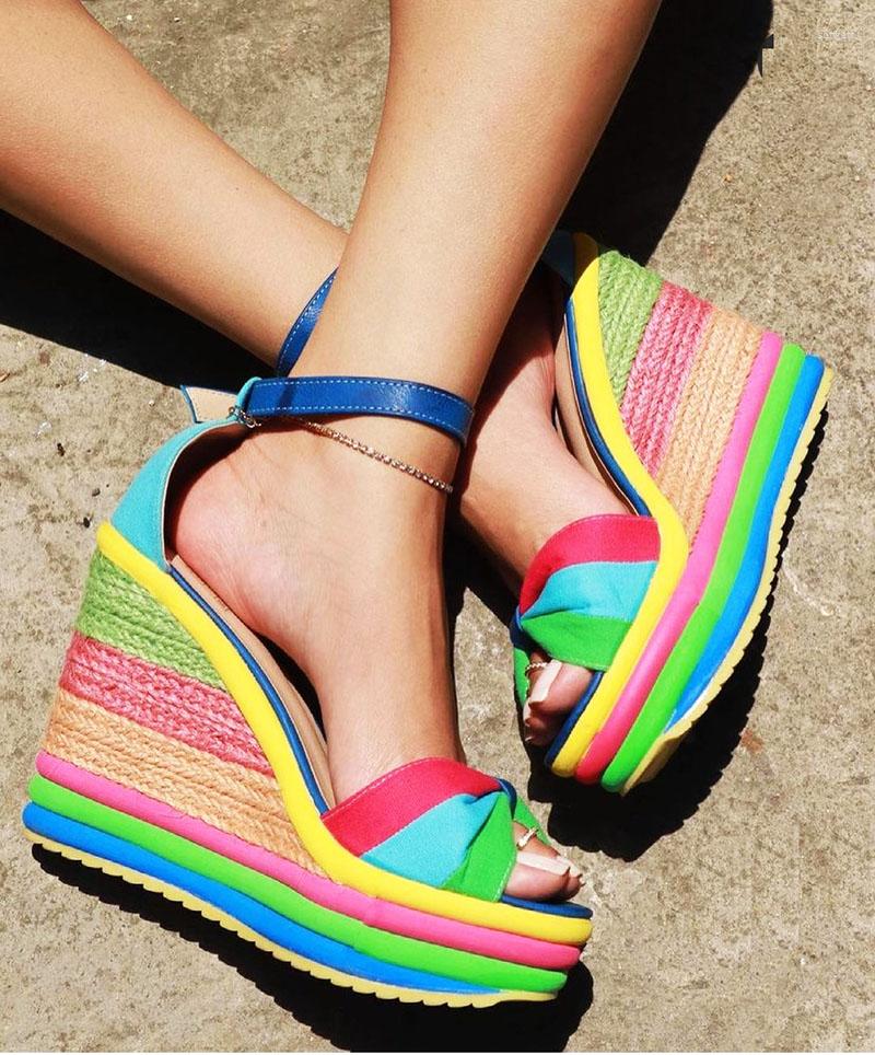 Sandals LIHUAMAO Bohemia Colorblock Ankle Strap Wedge For Women High Heel Peep Toe Pumps Party Dacning, Blue
Sandals LIHUAMAO Bohemia Colorblock Ankle Strap Wedge For Women High Heel Peep Toe Pumps Party Dacning, Blue