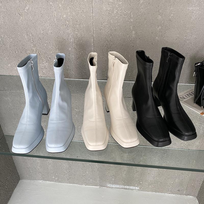 Boots Square Toe Women Ankle Side Zipper Stretch Shoes Platform Black White Blue Spike High Heels Ladies Party Pumps Size 35-40
Boots Square Toe Women Ankle Side Zipper Stretch Shoes Platform Black White Blue Spike High Heels Ladies Party Pumps Size 35-40