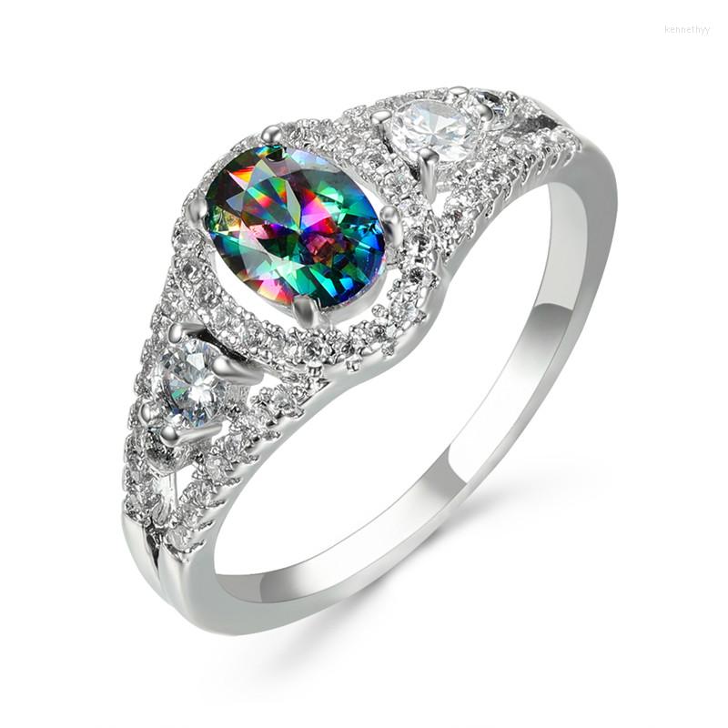 Wedding Rings RongXing Boho Female Crystal Oval Stone For Women Silver Color Blue Green White Zircon Bands Rainbow Jewelry
Wedding Rings RongXing Boho Female Crystal Oval Stone For Women Silver Color Blue Green White Zircon Bands Rainbow Jewelry