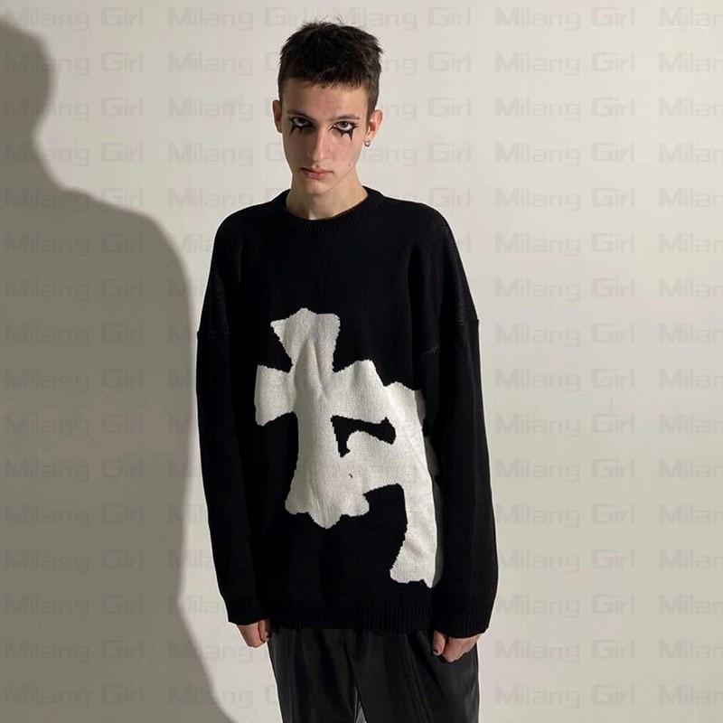 Men' Sweaters Harajuku Hip Hop Knit Crosses Graphic Knitted Sweater Men Cotton Women Oversized Streetwear Y2K, Black
Men' Sweaters Harajuku Hip Hop Knit Crosses Graphic Knitted Sweater Men Cotton Women Oversized Streetwear Y2K, Black