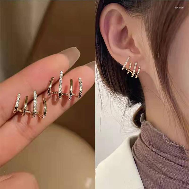 Stud Earrings Korean Exquisite Earring Claw Ear Hook Clip Multi-layer Women Four-Prong Setting Gold Color Fashion Jewelry
Stud Earrings Korean Exquisite Earring Claw Ear Hook Clip Multi-layer Women Four-Prong Setting Gold Color Fashion Jewelry