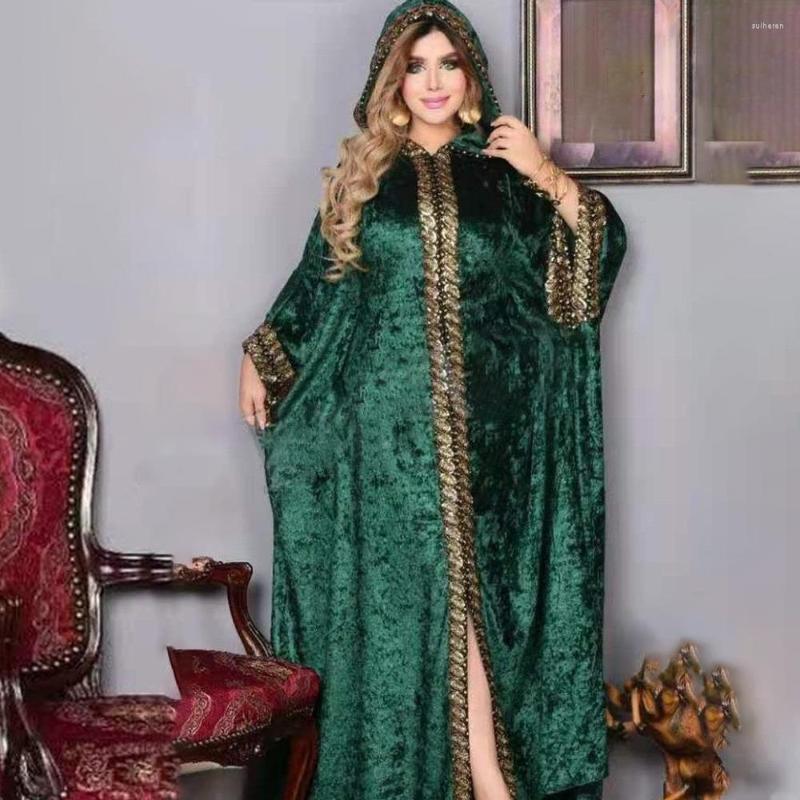 Ethnic Clothing Dress2022 Muslim Fashion Velvet Abayas Women Dubai Hooded Kaftan Dress Outfits African Plus Size Boubou Wedding Party Long
Ethnic Clothing Dress2022 Muslim Fashion Velvet Abayas Women Dubai Hooded Kaftan Dress Outfits African Plus Size Boubou Wedding Party Long