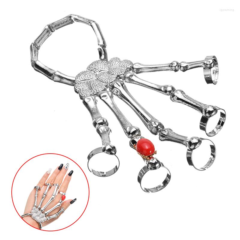 Charm Bracelets Gothic Punk Skull Skeleton Finger Bracelet Bangle For Women Vintage Men Exaggerated Bone Hand 2022
Charm Bracelets Gothic Punk Skull Skeleton Finger Bracelet Bangle For Women Vintage Men Exaggerated Bone Hand 2022