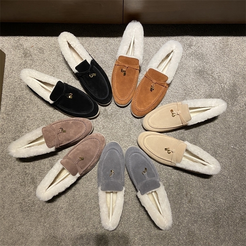 Winter Dress Shoes LP Plush Shoes Women Loro Fur Buckles Designer Warm Loafers Open Walk Wool Casual Shoe Plus Size 41 42 221031, Khaki wool shoes
Winter Dress Shoes LP Plush Shoes Women Loro Fur Buckles Designer Warm Loafers Open Walk Wool Casual Shoe Plus Size 41 42 221031, Khaki wool shoes