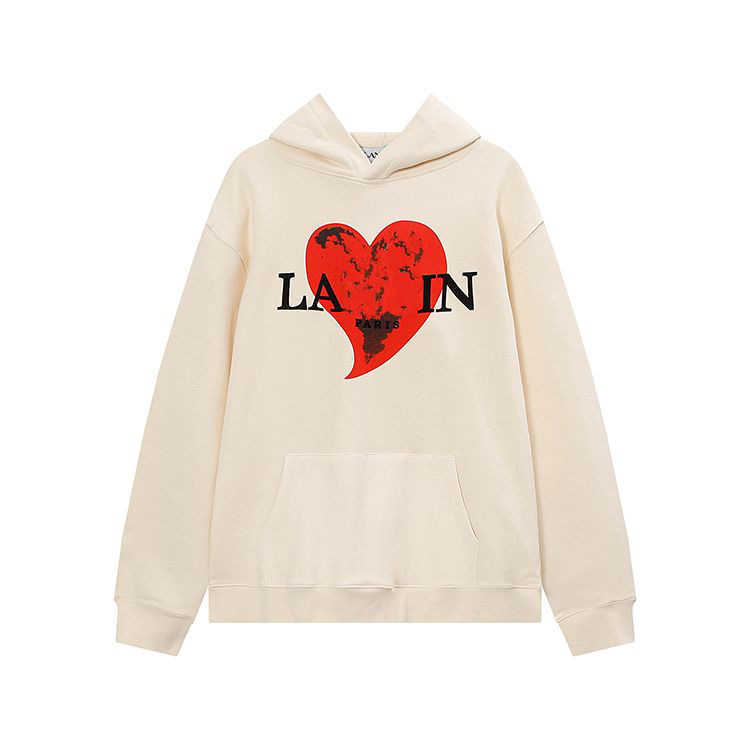 Designer Luxury Lanvins Classic hoodie letter love flocking print loose and versatile men and women lovers fashion Warm trend sweater
Designer Luxury Lanvins Classic hoodie letter love flocking print loose and versatile men and women lovers fashion Warm trend sweater