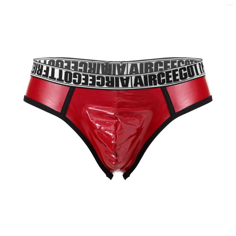 Men's G Strings Men Letter Print Latex Panties Elastic Waistband Briefs Underwear Sexy Low Waist Bulge Pouch Faux Leather Underpants, Black
Men's G Strings Men Letter Print Latex Panties Elastic Waistband Briefs Underwear Sexy Low Waist Bulge Pouch Faux Leather Underpants, Black