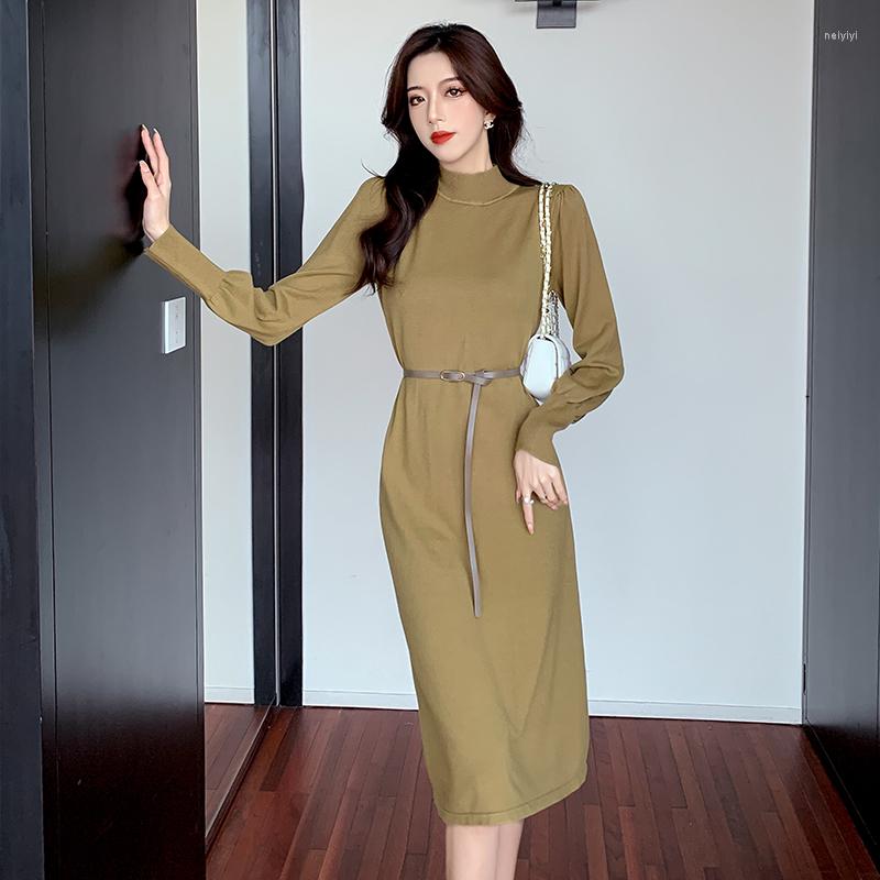 Casual Dresses Women Elegant O-neck Dress 2022 Autumn Winter Knitted Female Midi Sweaters Vestidos, Black
Casual Dresses Women Elegant O-neck Dress 2022 Autumn Winter Knitted Female Midi Sweaters Vestidos, Black