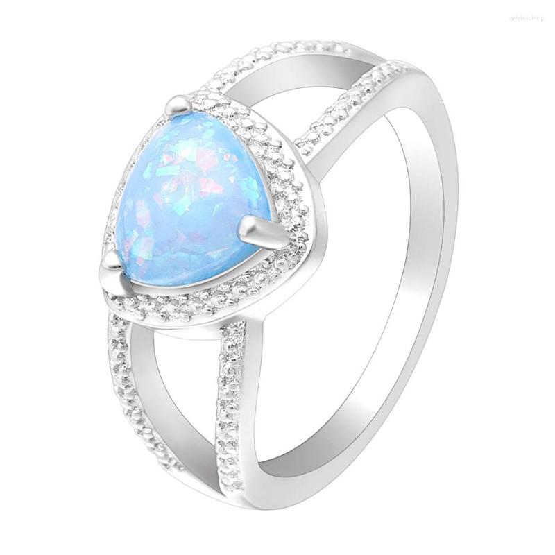Wedding Rings Romantic Women Love Heart Ring Simple Blue Opal Silver Color Promise Engagement For Valentine's Day Gifts
Wedding Rings Romantic Women Love Heart Ring Simple Blue Opal Silver Color Promise Engagement For Valentine's Day Gifts