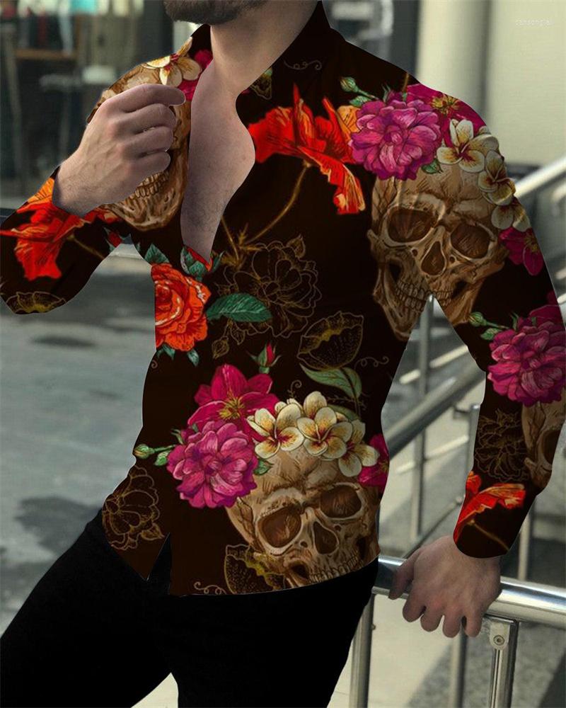 Men' Dress Shirts Hawaiian Fashion Men' Skull Rose Party Ball Lapel 3D Print Outdoor Street Long Sleeve Button Casual Plus Size Top, Hh4019
Men' Dress Shirts Hawaiian Fashion Men' Skull Rose Party Ball Lapel 3D Print Outdoor Street Long Sleeve Button Casual Plus Size Top, Hh4019