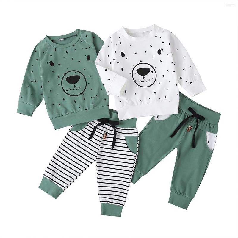 Clothing Sets Kids Baby Boys Casual 2-piece Outfit Set Long Sleeve Bear Pattern Tops Pants For Children 3M-4T, Green
Clothing Sets Kids Baby Boys Casual 2-piece Outfit Set Long Sleeve Bear Pattern Tops Pants For Children 3M-4T, Green
