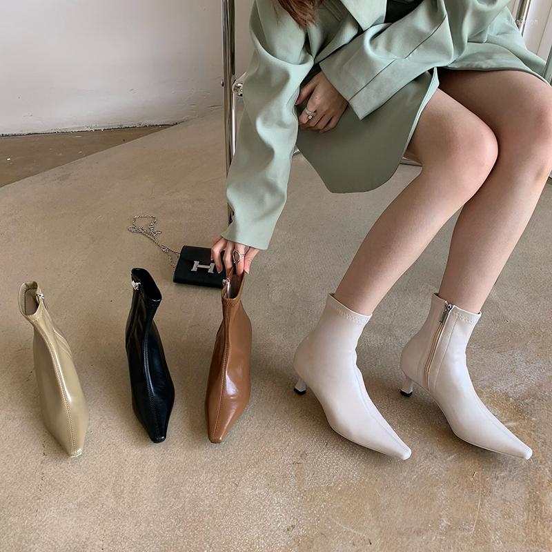 Boots Fashion Women Autumn Winter Woman Thin Mid Heels Black Beige Green Brown Side Zipper Short Ankle Stretch Shoes Size 35-39
Boots Fashion Women Autumn Winter Woman Thin Mid Heels Black Beige Green Brown Side Zipper Short Ankle Stretch Shoes Size 35-39