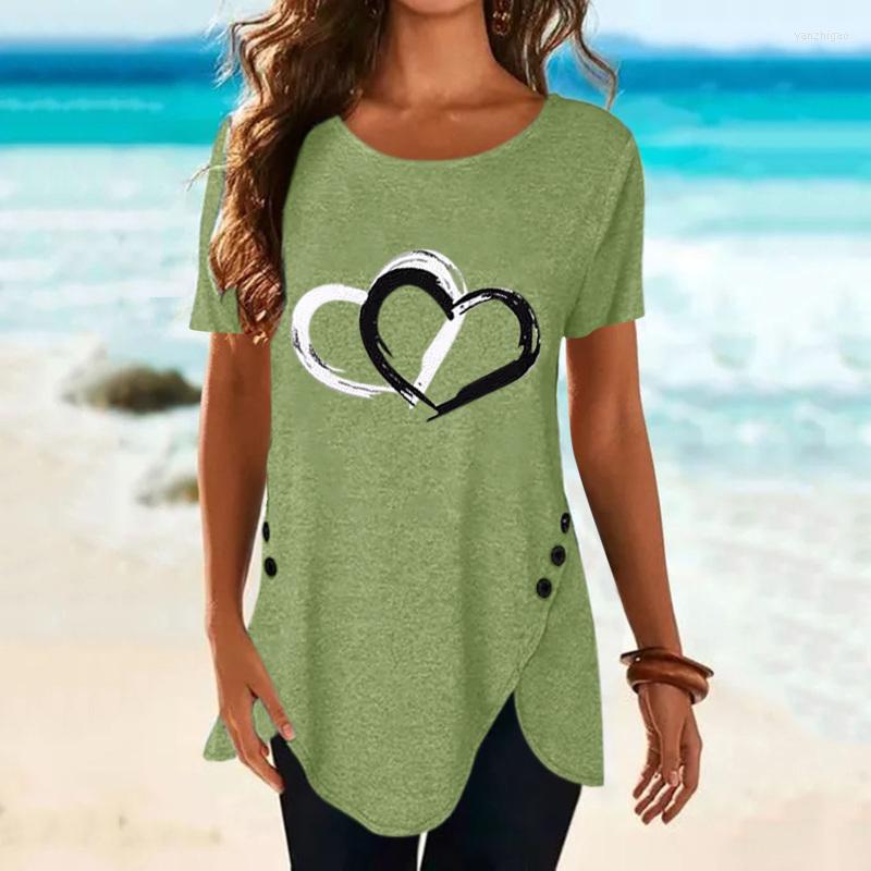 Women's T Shirts Summer Women Tunic Long Tops Blouse Tee Heart Print Short Sleeve Shirt Ladies Fashion Holiday Beach Casual Loose Top, Black
Women's T Shirts Summer Women Tunic Long Tops Blouse Tee Heart Print Short Sleeve Shirt Ladies Fashion Holiday Beach Casual Loose Top, Black
