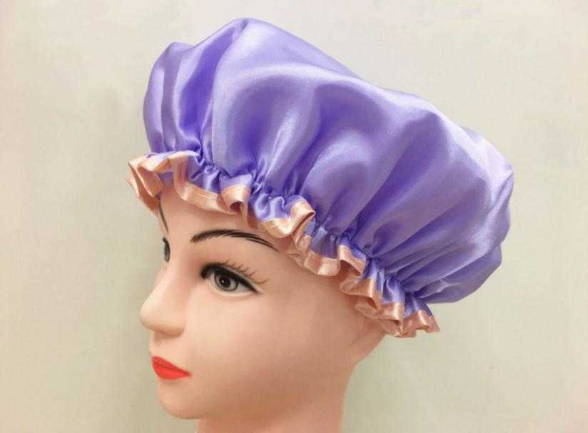 Lovely Thick Shower Satin Hats Colorful Bath Shower Caps Hair Cover Double Waterproof Bathing Cap Wholesale