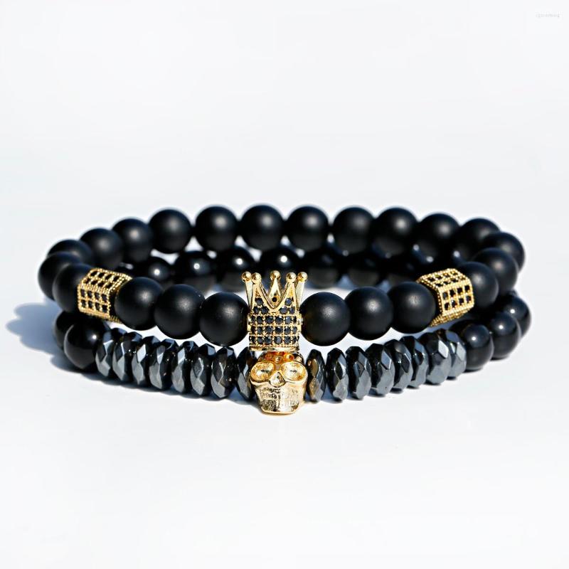 Strand 2022 Luxury CZ King Crown Alloy Men's Hematite Bead Charm Bracelets Fashion Skull Bracelets&Bangles For Women
Strand 2022 Luxury CZ King Crown Alloy Men's Hematite Bead Charm Bracelets Fashion Skull Bracelets&Bangles For Women