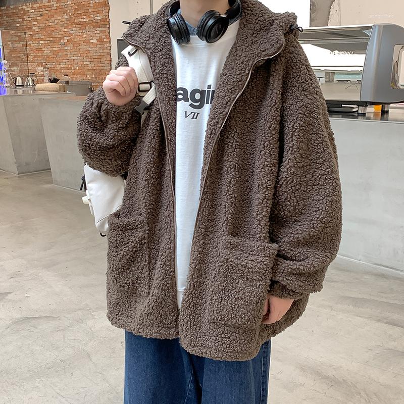Men's Down Winter Thick Lamb Wool Coat Men's Warm Fashion Retro Hooded Men Korean Loose Casual Short Jacket Mens Outwear Clothes, Brown
Men's Down Winter Thick Lamb Wool Coat Men's Warm Fashion Retro Hooded Men Korean Loose Casual Short Jacket Mens Outwear Clothes, Brown