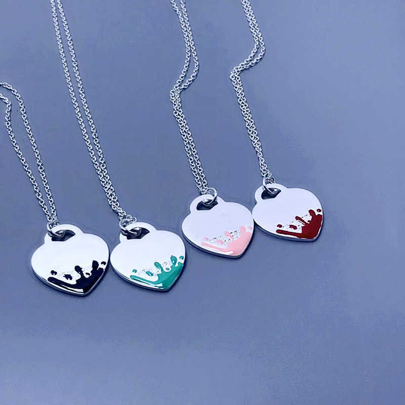 Women Classic Fashion S925 Sterling Silver Blue Pink Black Splash Enamel Heart-Shaped Necklace Luxury Brand Jewelry Gift
Women Classic Fashion S925 Sterling Silver Blue Pink Black Splash Enamel Heart-Shaped Necklace Luxury Brand Jewelry Gift