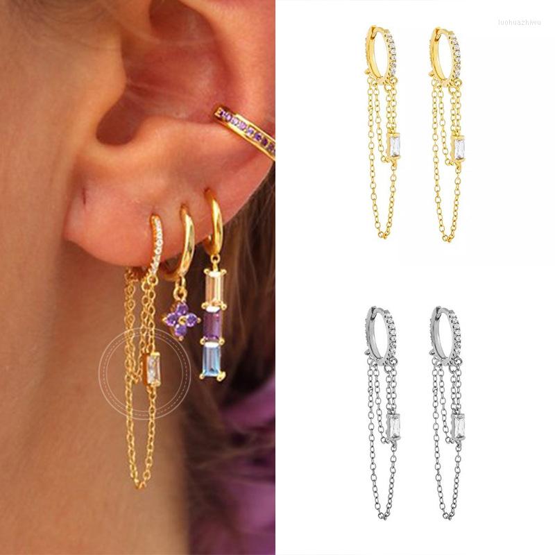 Dangle Earrings DAIWUJAN 925 Sterling Silver Gothic Punk Shiny Zircon Stud Double Layer Chain Tassel Circle Party Fine Jewelry
Dangle Earrings DAIWUJAN 925 Sterling Silver Gothic Punk Shiny Zircon Stud Double Layer Chain Tassel Circle Party Fine Jewelry