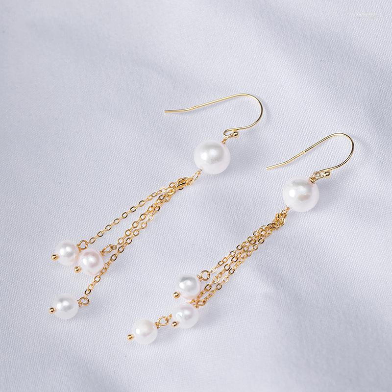 Dangle Earrings Natural Fresh Water Pearl Tassel Golden Earring Woman 925 Sterling Silver Jewelry Hypoallergenic For Women 
Dangle Earrings Natural Fresh Water Pearl Tassel Golden Earring Woman 925 Sterling Silver Jewelry Hypoallergenic For Women