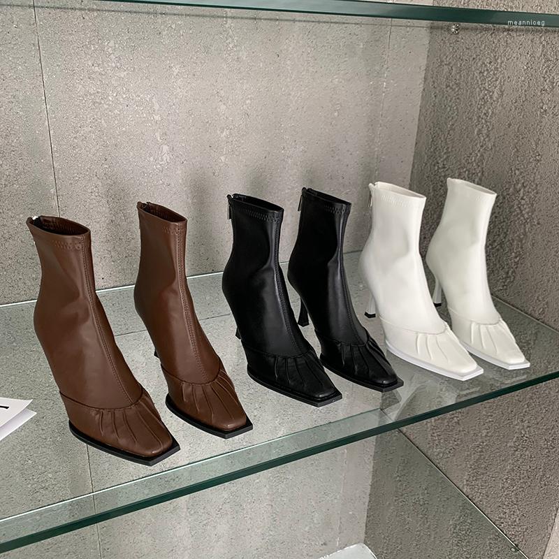 Boots Fashion Women Ankle Square Toe Sock Botas Thin High Heels Black White Brown Back Zipper Dress Shoes Woman Quality 39
Boots Fashion Women Ankle Square Toe Sock Botas Thin High Heels Black White Brown Back Zipper Dress Shoes Woman Quality 39