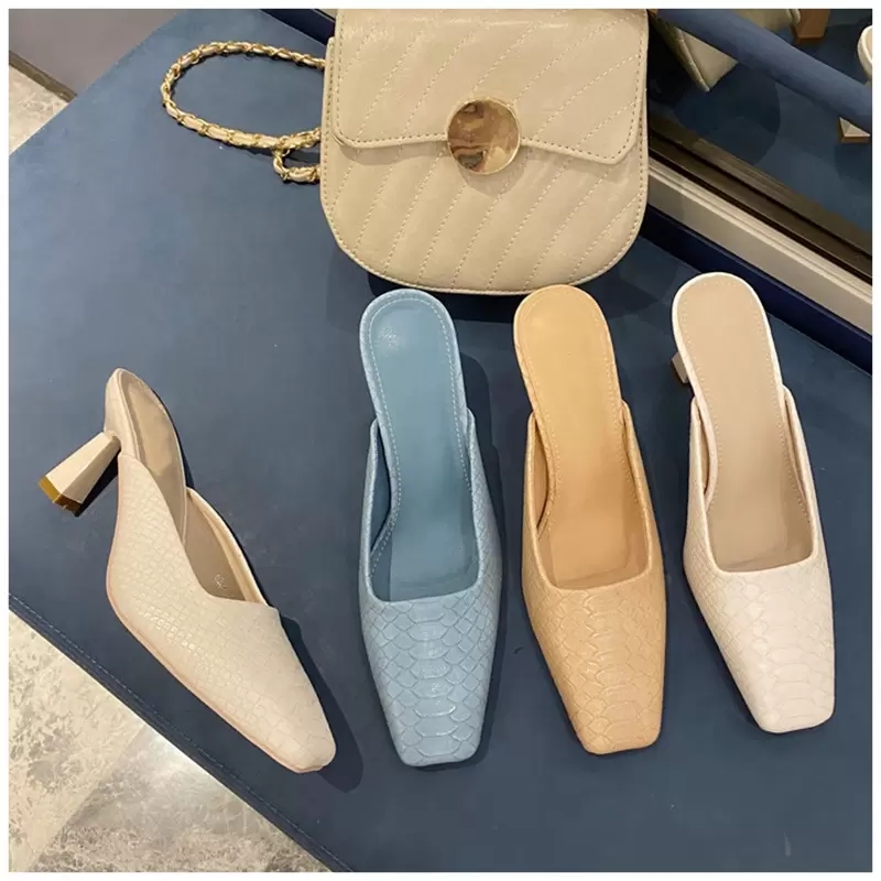 Slippers Designer Women Square Toe High Heel Casual Shoes Stone Pattern Slip On Mules Spring Outdoor Slides, Apricot
Slippers Designer Women Square Toe High Heel Casual Shoes Stone Pattern Slip On Mules Spring Outdoor Slides, Apricot