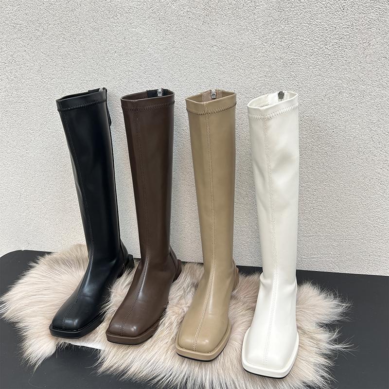Boots Square Toe Women Knee High Black/Brown/Beige/White Stretch Shoes Flat Low Heels Platform Winter Autumn Botas Sock Booties
Boots Square Toe Women Knee High Black/Brown/Beige/White Stretch Shoes Flat Low Heels Platform Winter Autumn Botas Sock Booties