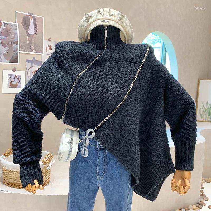 Women's Knits Niche Design Women 2022 Autumn Bat Sleeve Sweater Coat Solid Color Irregular Long Oblique Zipper Knit Shirt Top, Black
Women's Knits Niche Design Women 2022 Autumn Bat Sleeve Sweater Coat Solid Color Irregular Long Oblique Zipper Knit Shirt Top, Black