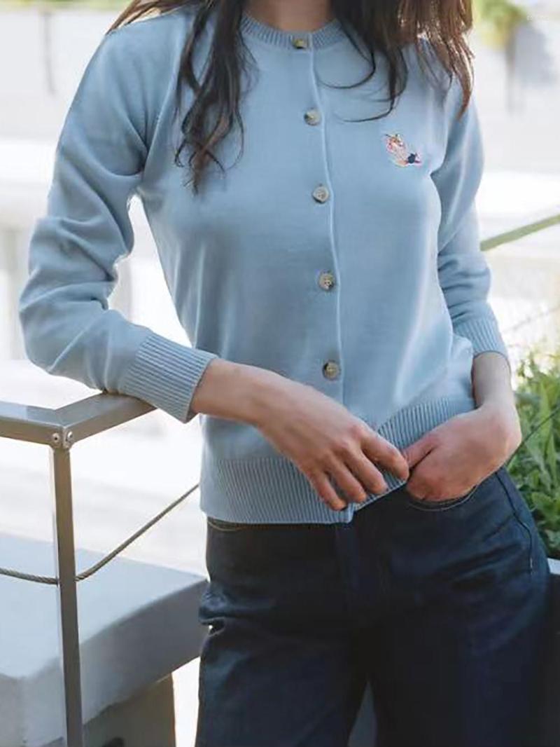 Women' Knits Working Lazy Embroidery Patch Loose Women Knitting Sweater Female Buttons Cardigan Vintage Casual Classic Lady Top 2022, Blue
Women' Knits Working Lazy Embroidery Patch Loose Women Knitting Sweater Female Buttons Cardigan Vintage Casual Classic Lady Top 2022, Blue