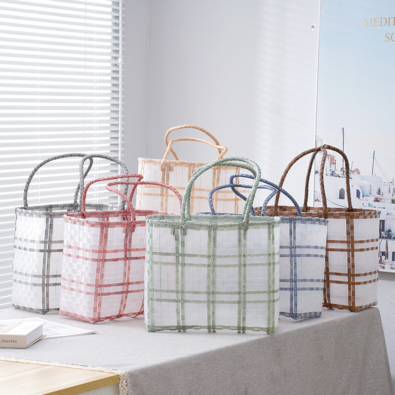 Other Bags Ins Cool Summer Colorful Transparent Frosted Jelly Bag Handbag Women's Large Capacity Tote Bag Woven Vegetable Basket
Other Bags Ins Cool Summer Colorful Transparent Frosted Jelly Bag Handbag Women's Large Capacity Tote Bag Woven Vegetable Basket