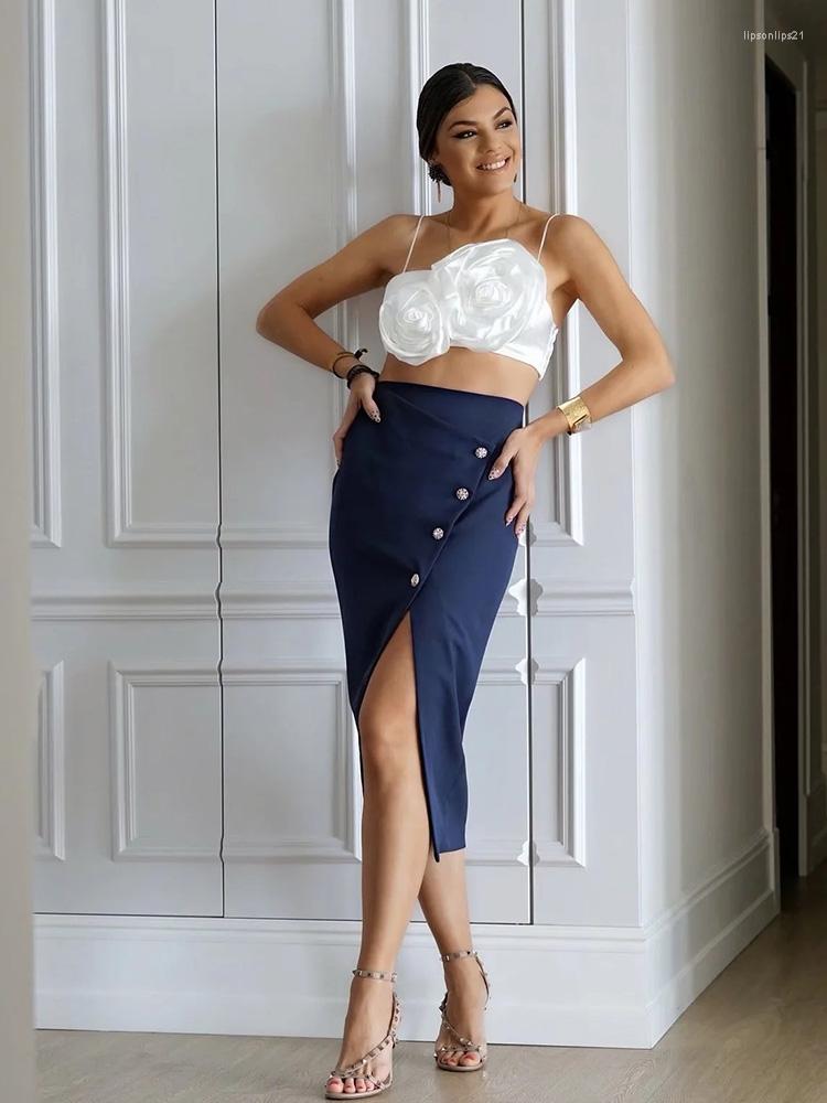 Skirts SLMD 2022 Women Fashion Chic Jewelry Buttons Midi Female Elegant Front Split Back Zipper Ladies Streetwear, Navy
Skirts SLMD 2022 Women Fashion Chic Jewelry Buttons Midi Female Elegant Front Split Back Zipper Ladies Streetwear, Navy