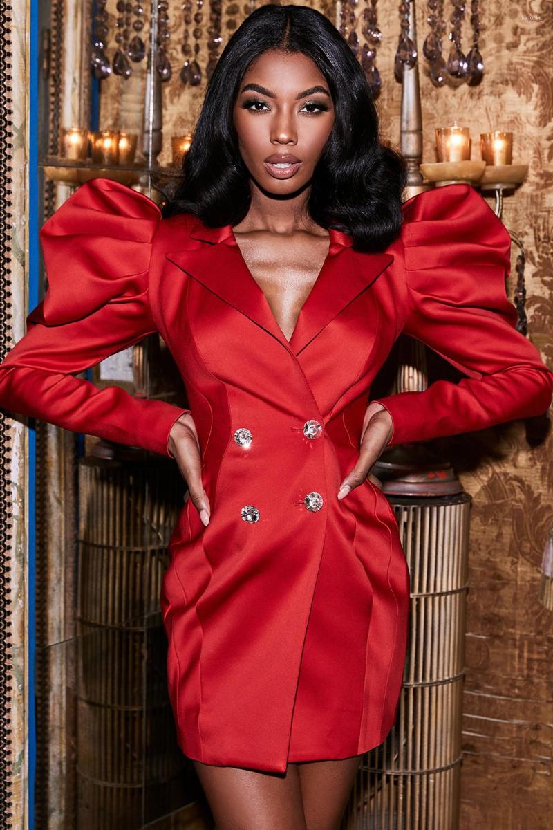 Women's Suits Fashion Sexy Puffed Sleeve Suit Dress Slim Body Bag Hip Double Breasted Blazer Holiday Party Elegant Red
Women's Suits Fashion Sexy Puffed Sleeve Suit Dress Slim Body Bag Hip Double Breasted Blazer Holiday Party Elegant Red