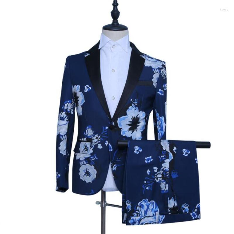 Men' Suits Blue Blazer Men Printing Suit Set With Pants Terno De Casamento Mens Wedding Costume Singer Stage Clothing Formal Dress
Men' Suits Blue Blazer Men Printing Suit Set With Pants Terno De Casamento Mens Wedding Costume Singer Stage Clothing Formal Dress