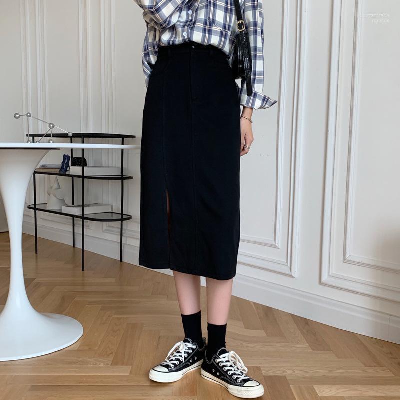 Skirts 2022Autumn Winter Elastic High Waist Thin Split Knit Skirt Korean Simple Solid Stretch Women A-line Long, Black
Skirts 2022Autumn Winter Elastic High Waist Thin Split Knit Skirt Korean Simple Solid Stretch Women A-line Long, Black