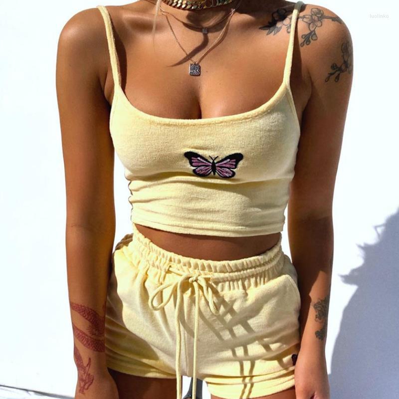 Women' Tracksuits BKLD Summer Fashion Butterfly Patterned Two Piece Set Women Sexy Spaghetti Strap Crop Tops And High Waist Drawstring, Blue
Women' Tracksuits BKLD Summer Fashion Butterfly Patterned Two Piece Set Women Sexy Spaghetti Strap Crop Tops And High Waist Drawstring, Blue