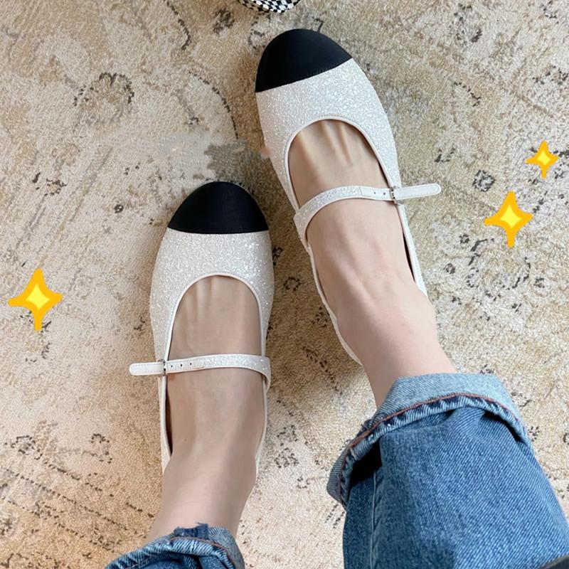 Dress Shoes Early Spring Small Fragrance Low-Heeled Mixed-Colors Mary Jane Pumps Sequins A Belt Buckle Flat Women, White
Dress Shoes Early Spring Small Fragrance Low-Heeled Mixed-Colors Mary Jane Pumps Sequins A Belt Buckle Flat Women, White