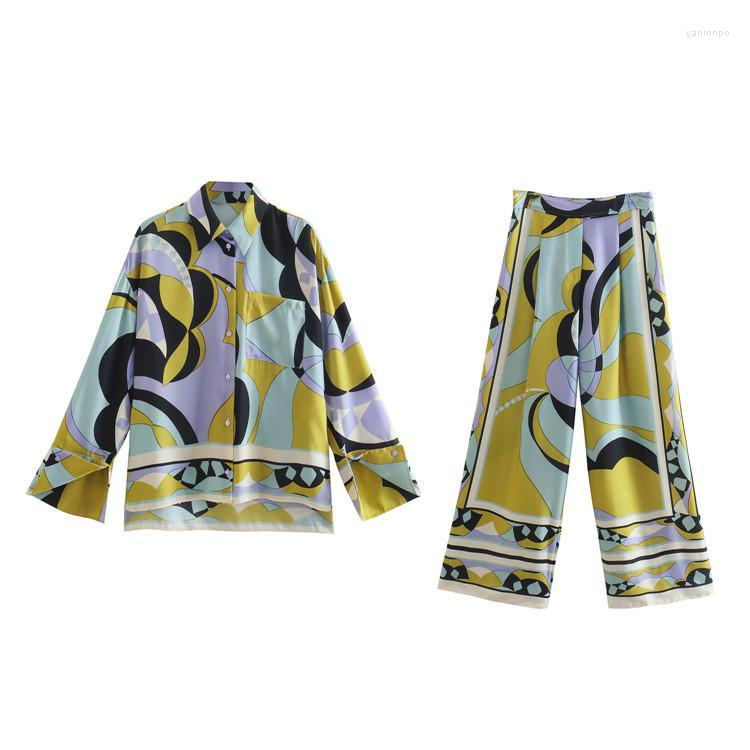 Women's Two Piece Pants Women's European And American Style Wholesale 2022 Spring Summer Pocket Printed Shirt Wide Tube, Only long pants
Women's Two Piece Pants Women's European And American Style Wholesale 2022 Spring Summer Pocket Printed Shirt Wide Tube, Only long pants