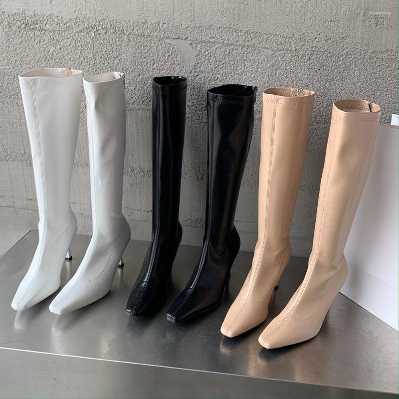 Boots Black White Khaki Ladies Knee High Thin Heels Back Zipper Sock Booties Fashion Party Pumps Women Knight Bootie
Boots Black White Khaki Ladies Knee High Thin Heels Back Zipper Sock Booties Fashion Party Pumps Women Knight Bootie