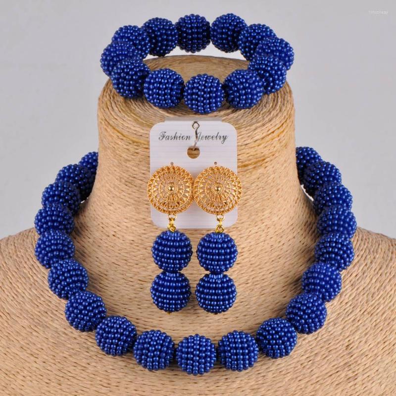 Necklace Earrings Set Fashion Royal Blue Europe And America Simulated Pearl Beads Sets Party Jewelry African ZZ01, Picture shown
Necklace Earrings Set Fashion Royal Blue Europe And America Simulated Pearl Beads Sets Party Jewelry African ZZ01, Picture shown