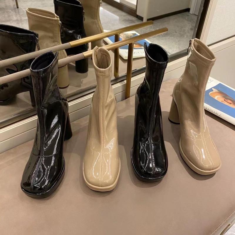 Boots Winter Women Ankle Patent Leather Sock Botas Short Booties Black Khaki 2022 S Dress Shoes High Heels 39
Boots Winter Women Ankle Patent Leather Sock Botas Short Booties Black Khaki 2022 S Dress Shoes High Heels 39