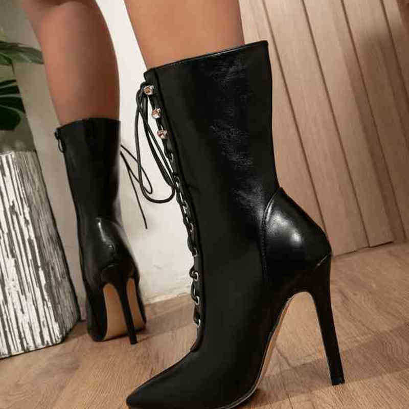 Boots Spring New Women's Boots Sexy Pointed Toe Lace Up Zipper Stiletto Martin Knight High Heeled Ankle Boots 220913, Black
Boots Spring New Women's Boots Sexy Pointed Toe Lace Up Zipper Stiletto Martin Knight High Heeled Ankle Boots 220913, Black