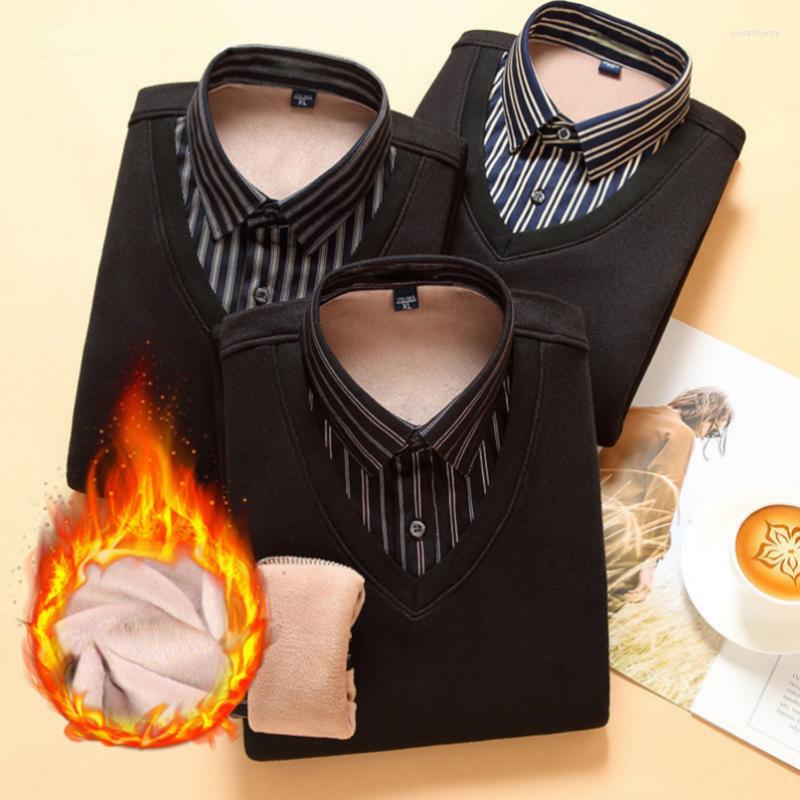 Men's Dress Shirts Winter Warm Men's Fleece Long Sleeved Shirt Thick Casual Black Grey Striped Sweater False Two Pieces Sweaters Gozbkf, Black yellow stripe1
Men's Dress Shirts Winter Warm Men's Fleece Long Sleeved Shirt Thick Casual Black Grey Striped Sweater False Two Pieces Sweaters Gozbkf, Black yellow stripe1