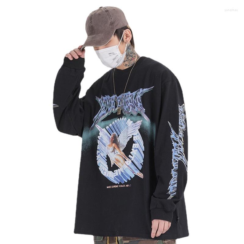Men's T Shirts Fashion Men Tshirt Spring Autumn Hip Hop High Street Angel Printed Long Sleeve T-shirt Plus Size Tops, White 
Men's T Shirts Fashion Men Tshirt Spring Autumn Hip Hop High Street Angel Printed Long Sleeve T-shirt Plus Size Tops, White
