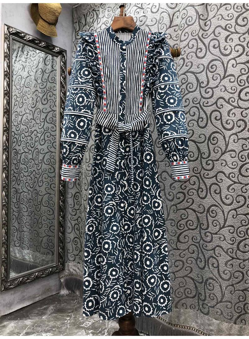 Casual Dresses Cotton Dress 2022 Autumn Winter Style Women Striped Print Flower Patterns Belt Deco Long Sleeve Mid-Calf Chic, Picture shown
Casual Dresses Cotton Dress 2022 Autumn Winter Style Women Striped Print Flower Patterns Belt Deco Long Sleeve Mid-Calf Chic, Picture shown