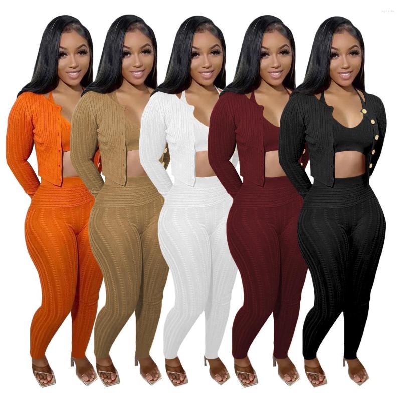 Women' Two Piece Pants Winter 3 Sweater Sets Women Long Sleeve Single Breasted Top Sexy Halter Bra Skinny Casual Knitted Outfits, Black
Women' Two Piece Pants Winter 3 Sweater Sets Women Long Sleeve Single Breasted Top Sexy Halter Bra Skinny Casual Knitted Outfits, Black