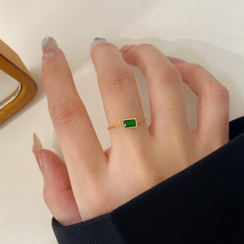 Cluster Rings 316L Stainless Steel Fashion Fine Upscale Jewelry Embedded Green Zircon Pull To Adjust Size Love Heart Chain For Women
Cluster Rings 316L Stainless Steel Fashion Fine Upscale Jewelry Embedded Green Zircon Pull To Adjust Size Love Heart Chain For Women